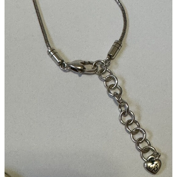 Brighton Pendant Necklace Toledo Mido 14.5" Silver Rhinestone Scroll Snake Chain - Picture 6 of 8